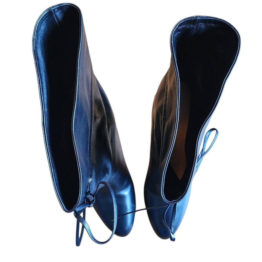 Gucci Black Leather Drawstring Stiletto Mid-Calf Boots 626719 Size 10/10.5 US - Picture 11 of 13
